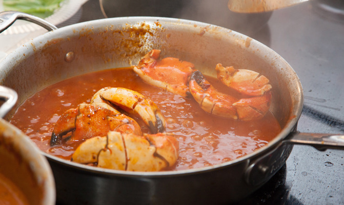Care for some spicy chili crab? It's a popular Singaporean dish.